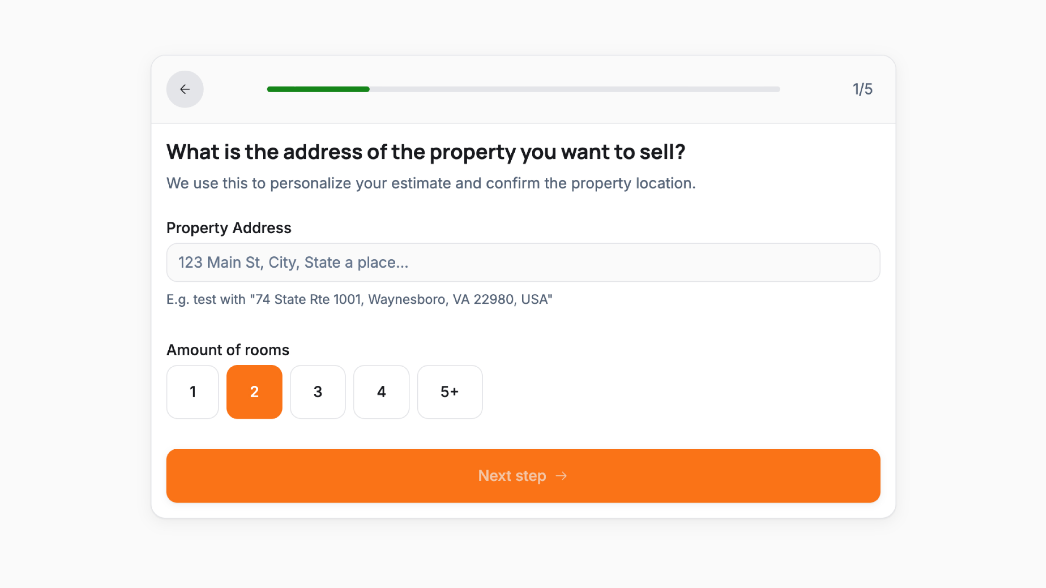 Cash Offer Estimator preview screenshot
